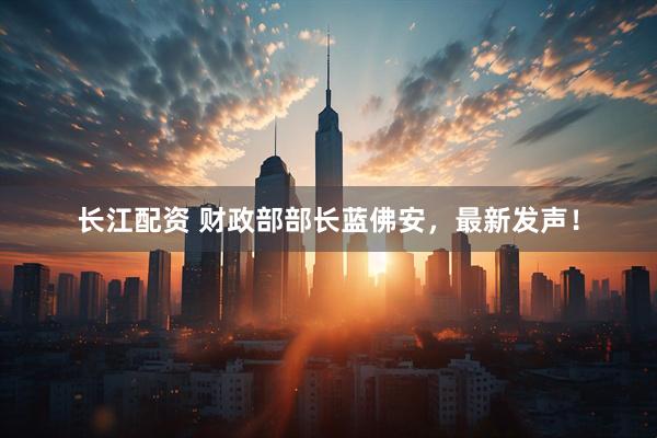 长江配资 财政部部长蓝佛安，最新发声！